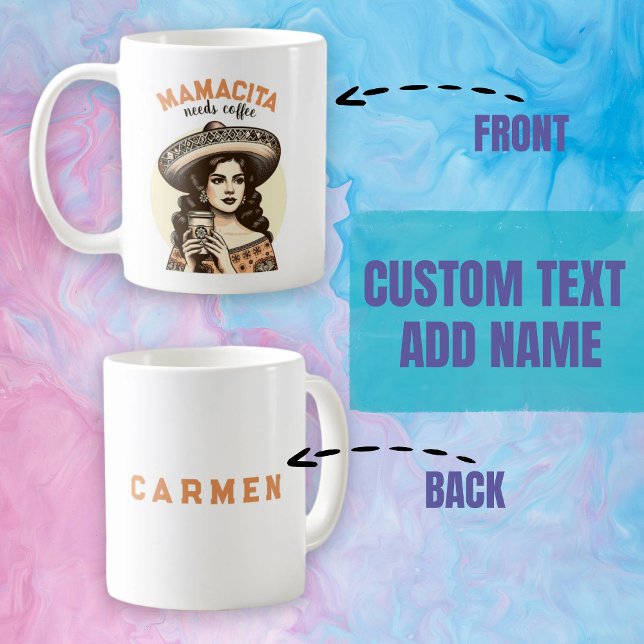 Mug Mamacita a besoin de café nom personnalisé (Mamacita needs coffee personalized name coffee mug)
