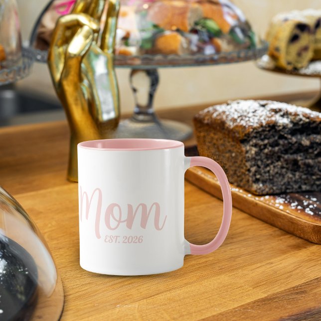 Mug Maman a créé un nouveau cadeau pour les mamans (Mom Established New Mom since simple minimal script font mom mum for her first time)