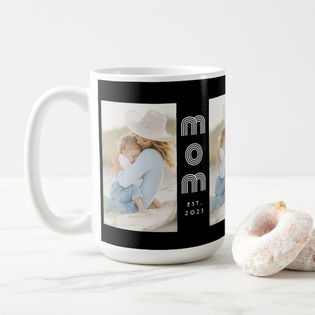 Mug Maman a établi un script noir 3 Photo  (Avec donut)