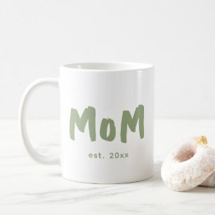 Mug Maman a établi une typographie vert sauge Nouvelle