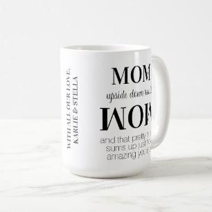 Mug Maman à l'envers Wow Fête des mères modernes