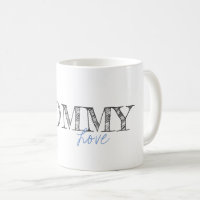 Maman Amour Bébé Bleu Moderne Typographie Douce