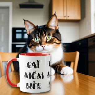 Mug Maman Chat moderne Vie Mère mignonne Fête des Mère
