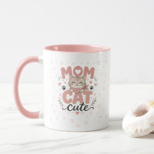 Mug Maman Chat Rose Mignon Cadeau de Fête des Mè