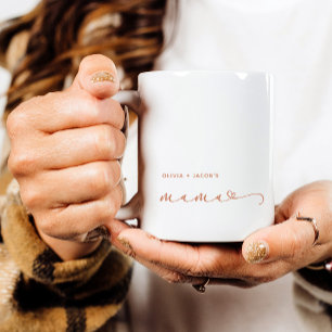 Mug Maman Chic Boho Script et Coeur avec des noms d'