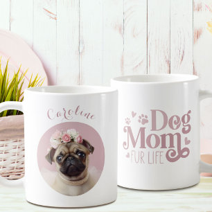 Mug Maman Chien Fur Life Pug Photo Personnalisé