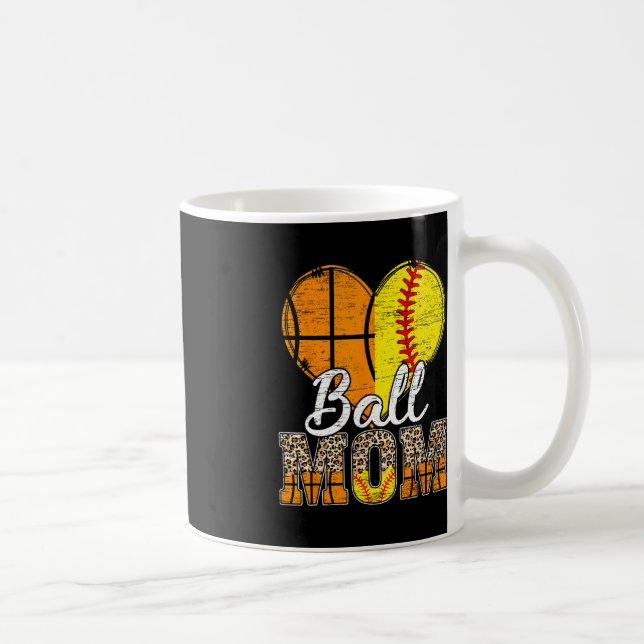 Mug Maman Coeur de basket-ball Mama Leopard Mère (Droite)
