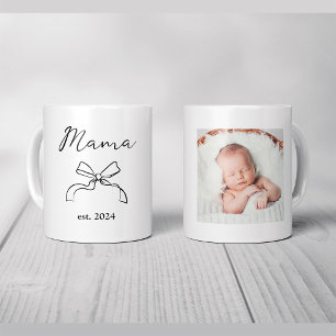 Mug Maman   Coquette Black Bow and Baby's Photo