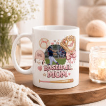 Maman de baseball Collage photo Arc rose Sports