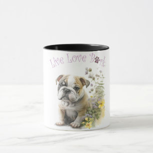Mug Maman de Bulldog aux fleurs