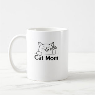 Mug Maman de chat blanc mignonne Simple drôle femme am