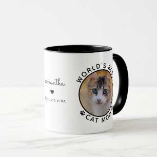 Mug Maman de chat la plus mignonne Typographie moderne