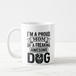 Mug Maman de chien fière dessin vectoriel gravure vint