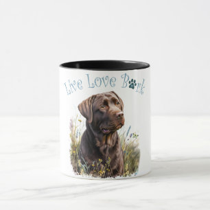 Mug Maman de chien labrador chocolat floral