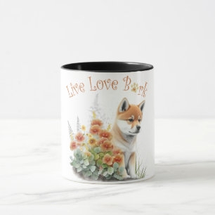 Mug Maman de chien Shiba Inu Floral