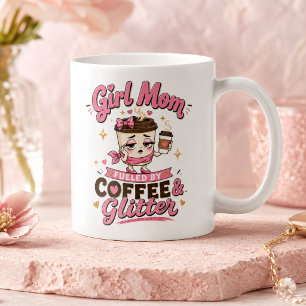 Mug Maman de fille alimentée par le café et les paille