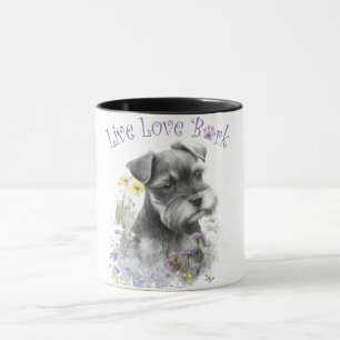 Mug Maman de Schnauzer Fleurs