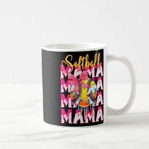 Mug Maman de softball Coquette Nœud Glace Crème Goutte