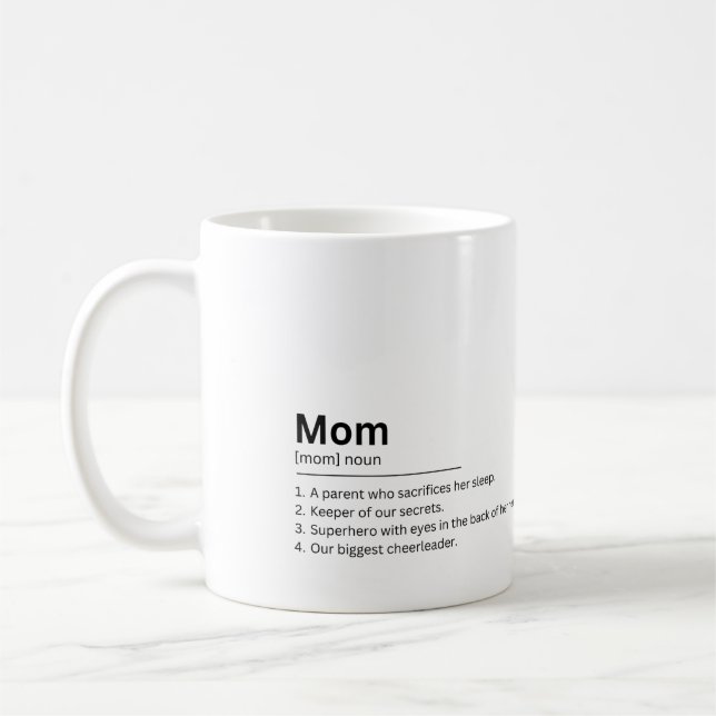 Mug Maman Définition Cadeau photo personnalisé pour la (Gauche)