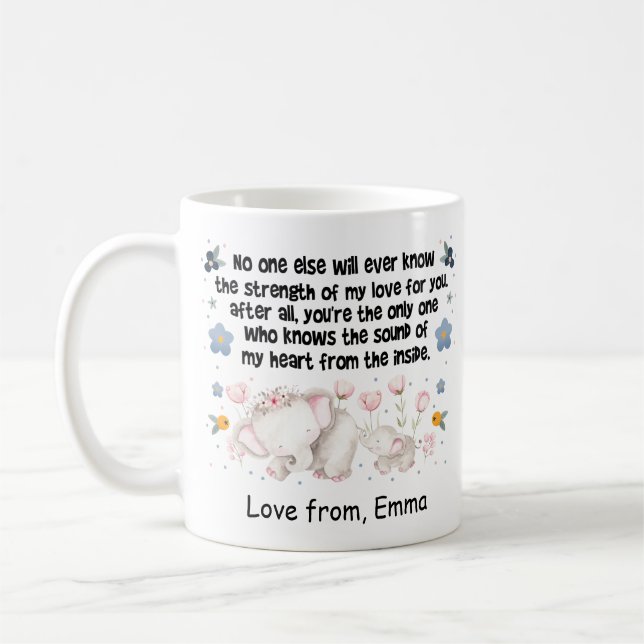 Mug Maman éléphante personnalisée (Gauche)