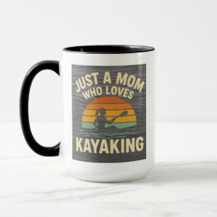 Mug Maman en kayak au coucher de soleil rétro - Mamans