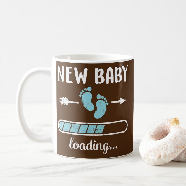 Mug Maman Enceinte Nouveau bébé Garçon Chargement Son  (Avec donut)