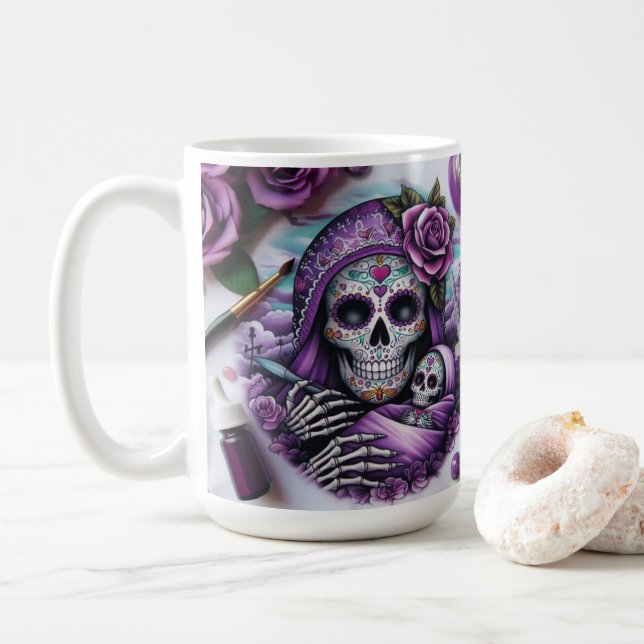 Mug Maman et bébé crâne sucre (Avec donut)