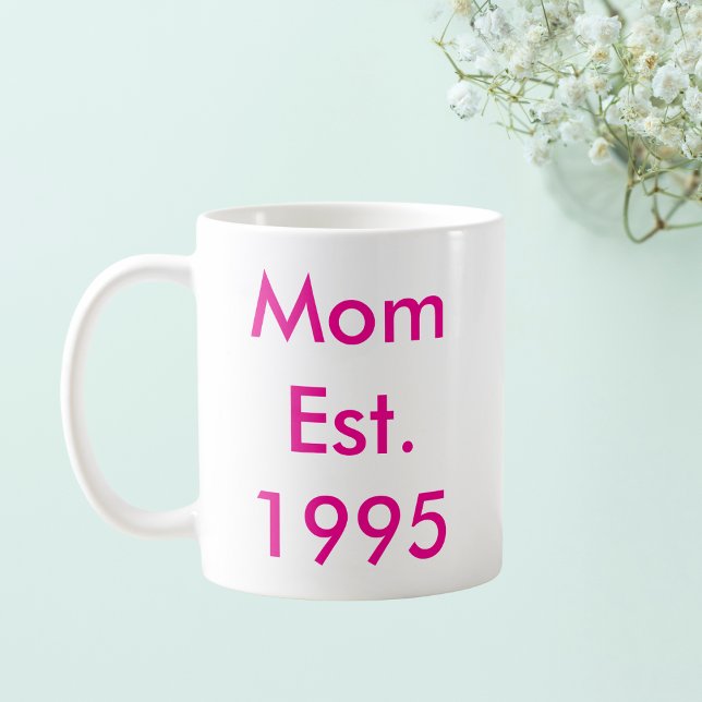 Mug Maman Etablie Année Personnalisée (Créateur téléchargé)