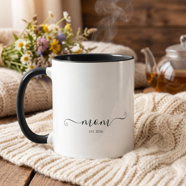 Mug Maman Établie Script CCustom Année Mère  (Créateur téléchargé)
