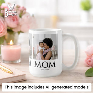 Mug Maman Établit Photo Blanche Caps Classique