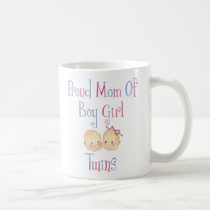 Mug Maman fière des jumelles de fille de garçon