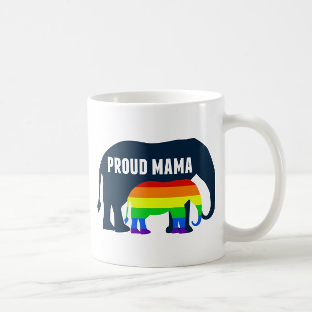 Mug Maman gay pride Fier Mama Elephant Arc-en-ciel LGB (Droite)