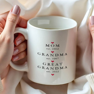 Mug Maman   Grand-mère   Grand-mère Année Est.
