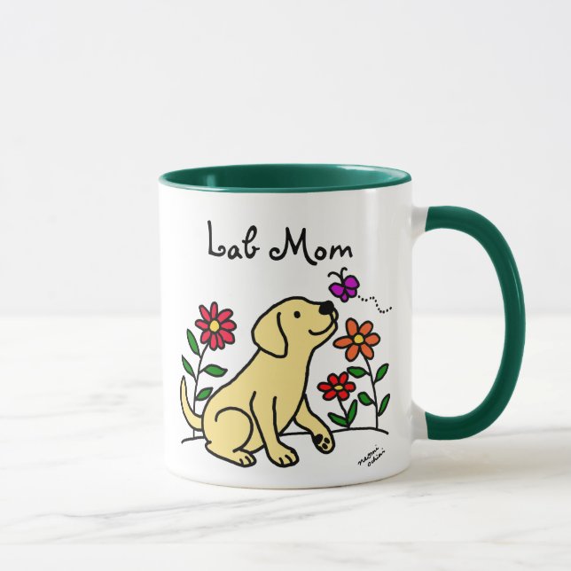 Mug Maman jaune et vert de laboratoire (Droite)