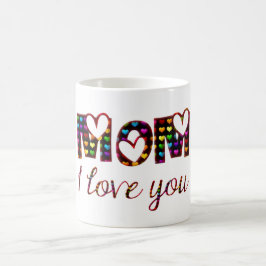 Mug Maman Je t'aime Coeur mignon Typographie