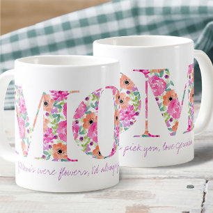 Mug Maman jolies lettres florales Si maman était des f