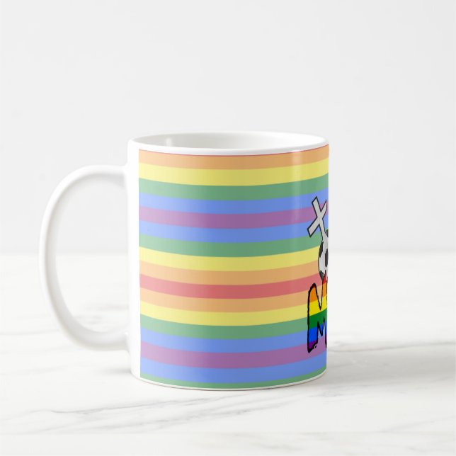 Mug Maman lesbienne du football (avec l'arc-en-ciel) (Gauche)