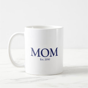 Mug Maman marine bleu blanc coutume date établie migno