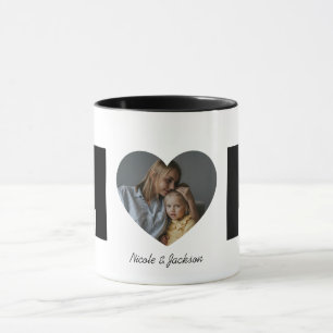 Mug Maman moderne Coeur Photo Nom Fête des Mères