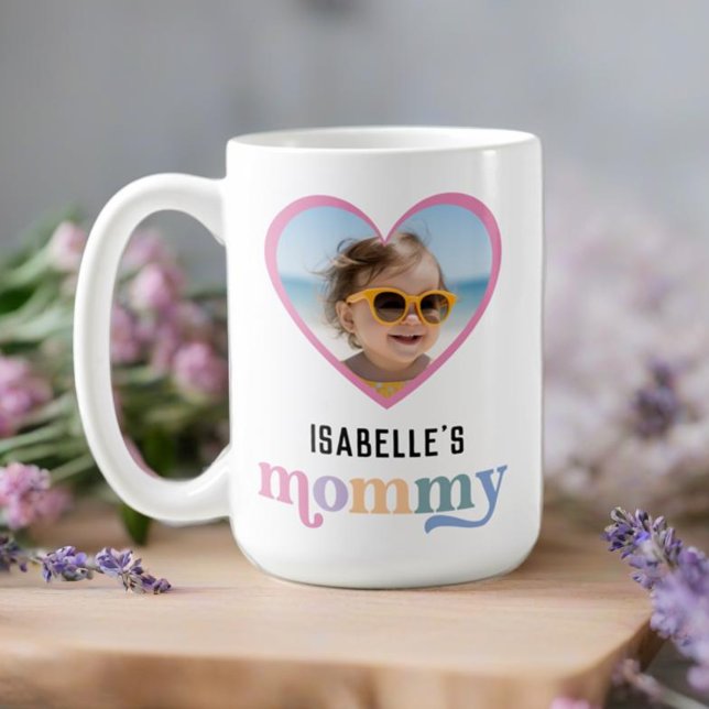 Mug Maman Moderne Maman Enfants Nom Fête de la mère Ca (Mommy Modern Mom Kids Name Mother's Day Gift Photo Coffee Mug)
