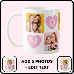 Mug Maman Nous T'Aimons Noms Des Enfants Photo Collage