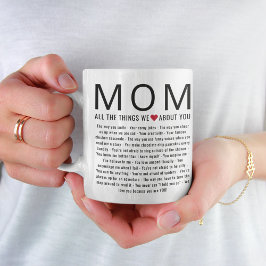 Mug Maman Photo choses que nous aimons à propos de toi