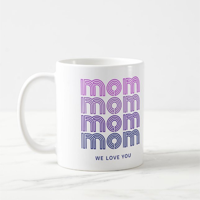 Mug Maman | Texte de style Disco rose et violet (Gauche)