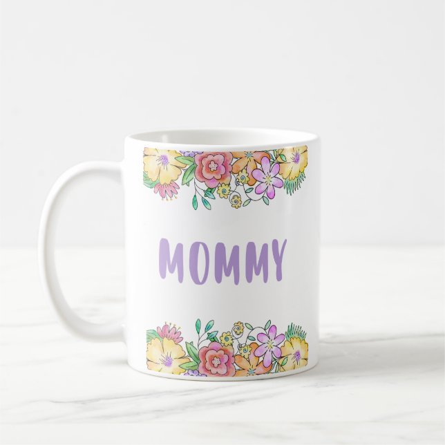 Mug Maman tu es la meilleure florale mignonne Fête des (Gauche)