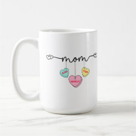 Mug Maman Valentines Enfants Nom Coeurs Convo