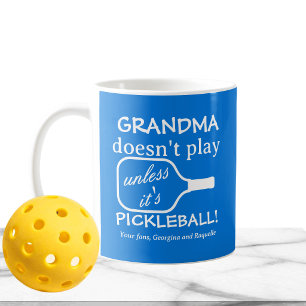 Mug Mamie de pickleball moderne drôle Typographie blan