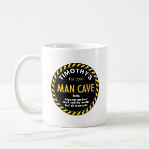 Mug Man Cave Attention Tape Effet & Règles