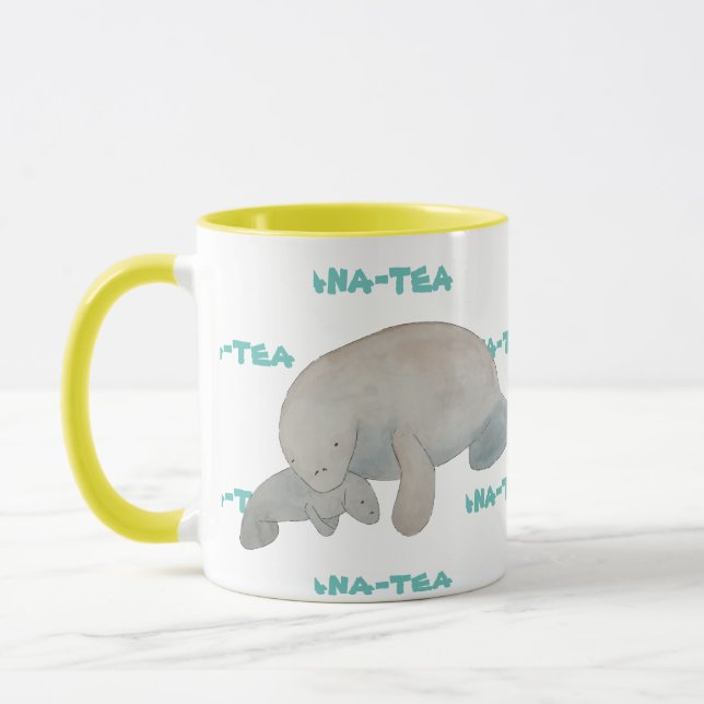 Mug Mana-tea drôle Pun Manatee (Gauche)