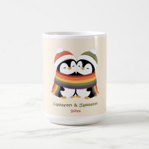 Mug Manchons personnalisés de Noël Fierté Pingouins Co
