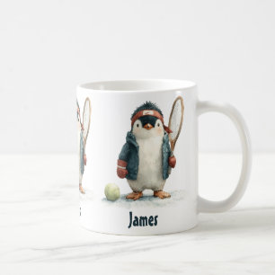 Mug Manchot de tennis d'hiver personnalisé pour enfant